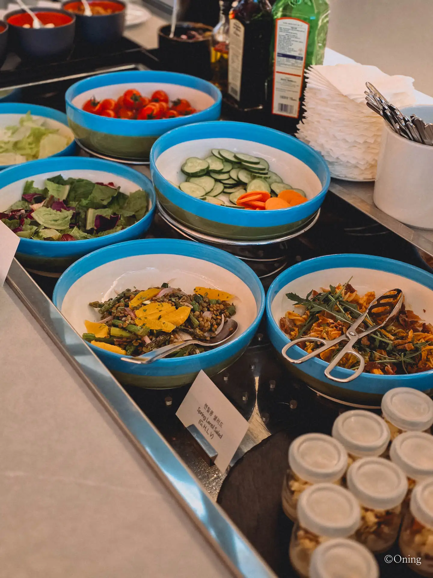 Incheon to Taipei: Taoyuan & Incheon Airport Lounges + Asiana Business Class Review 42 SilverKris Lounge Salad Menu