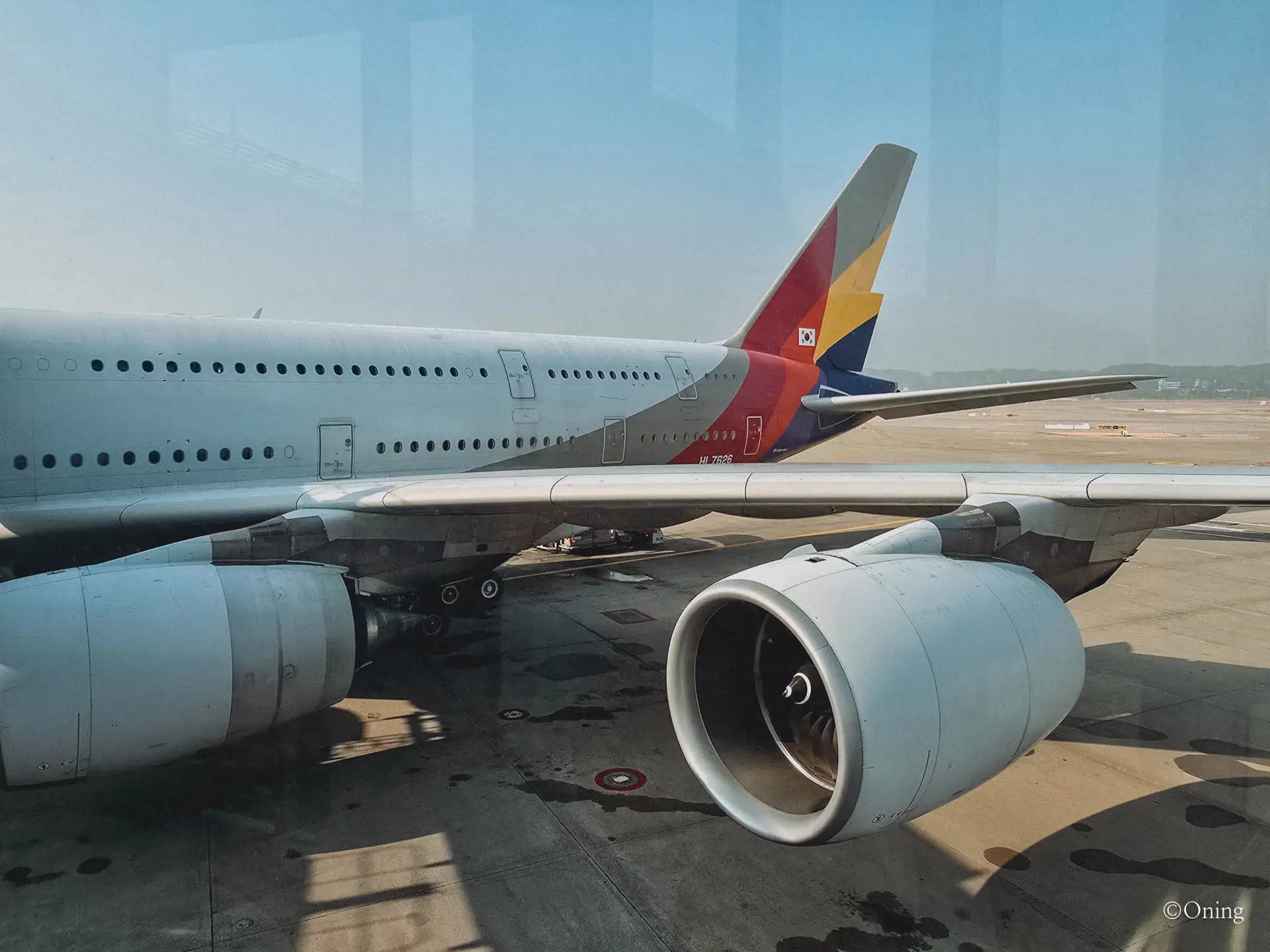 Incheon to Taipei: Taoyuan & Incheon Airport Lounges + Asiana Business Class Review 49 Asiana A380-800 at Incheon Airport gate, bound for Taipei